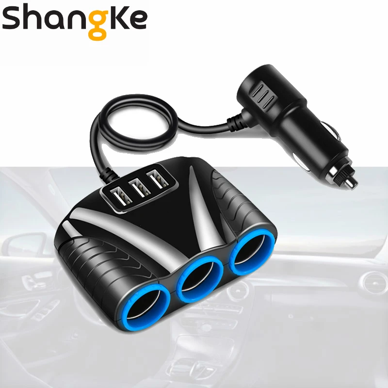3 USB Автомобильное зарядное устройство 3 Way Авто розетки автомобильный прикуриватель быстрый адаптер Зажигалка сплиттер Зажигалка 5V 3.1A выходная мощность 12 V/24 V