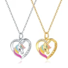 Новые ювелирные изделия цветные ожерелье с единорогами подарок на день Святого Валентина подарок на день детей мультяшная Лошадь Подвеска