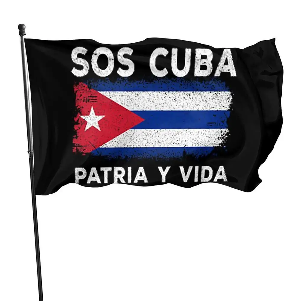 90x150cm флаг Кубы SOS для украшения сада с устойчивостью к выцветанию и 2 латунными люверсами.