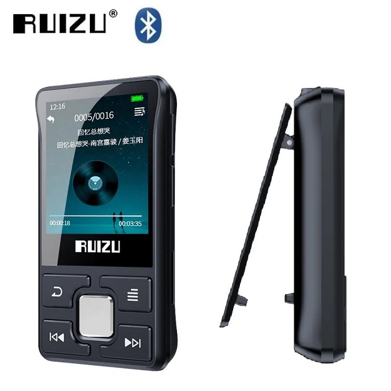 Оригинальный Спортивный Bluetooth MP3 плеер RUIZU X55 мини 8 ГБ с FM записью электронной