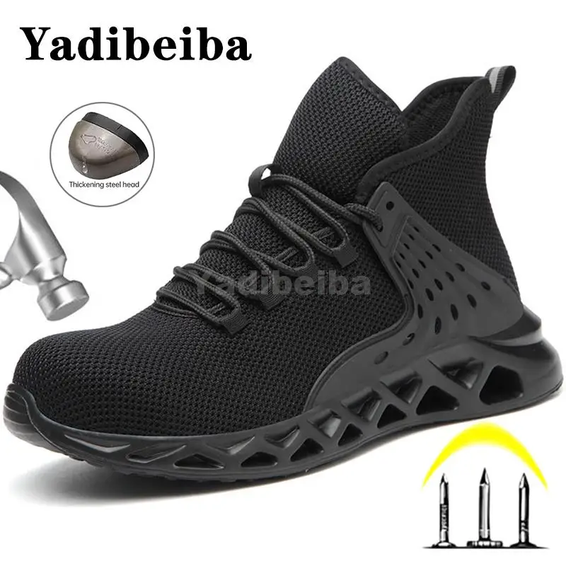 

2022 защитная обувь для мужчин и женщин, Мужская рабочая обувь, кроссовки, обувь со стальным носком, мужские ботинки, непробиваемые рабочие бо...