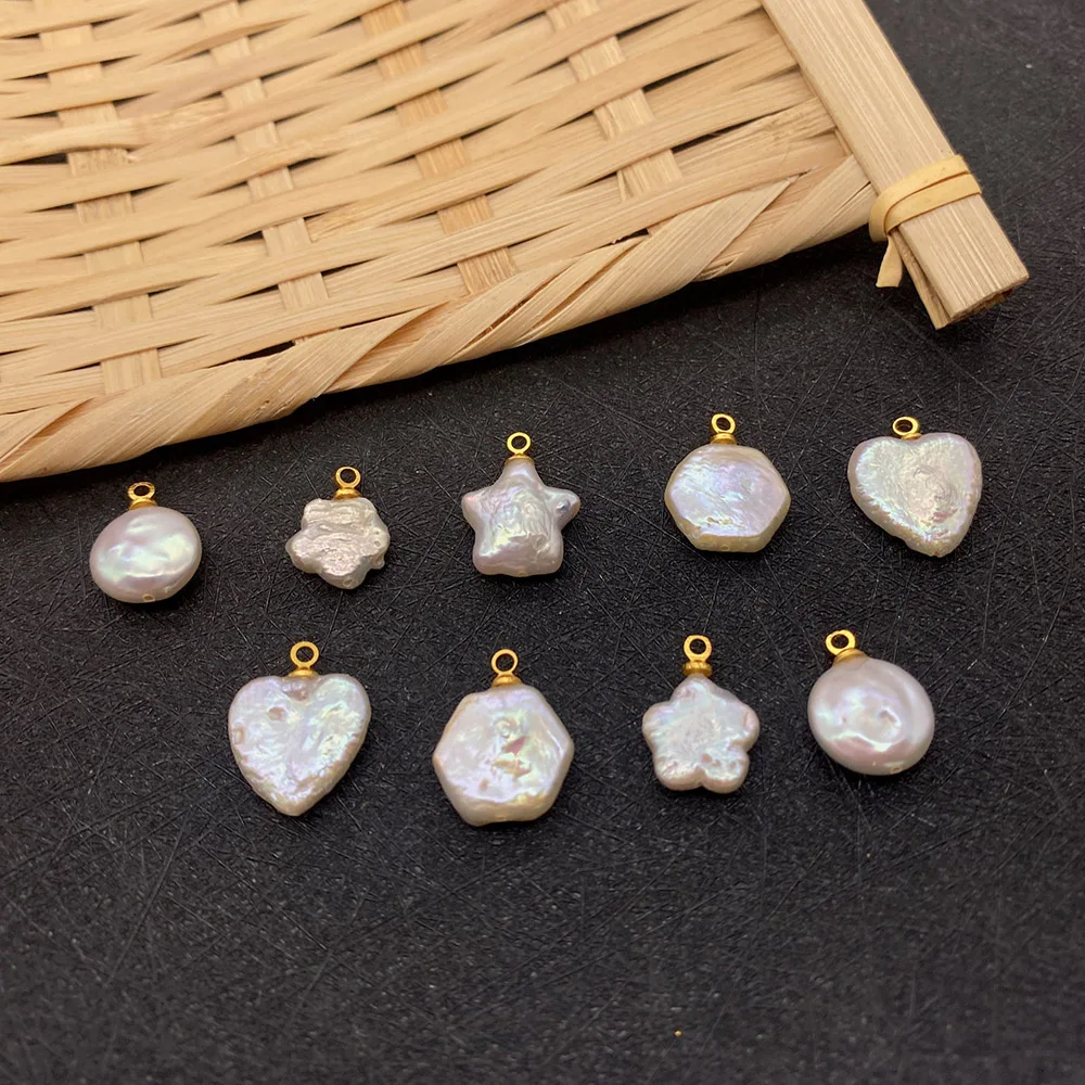 1 _ натуральный жемчуг белый кулон в форме сердца шестигранное ожерелье серьги