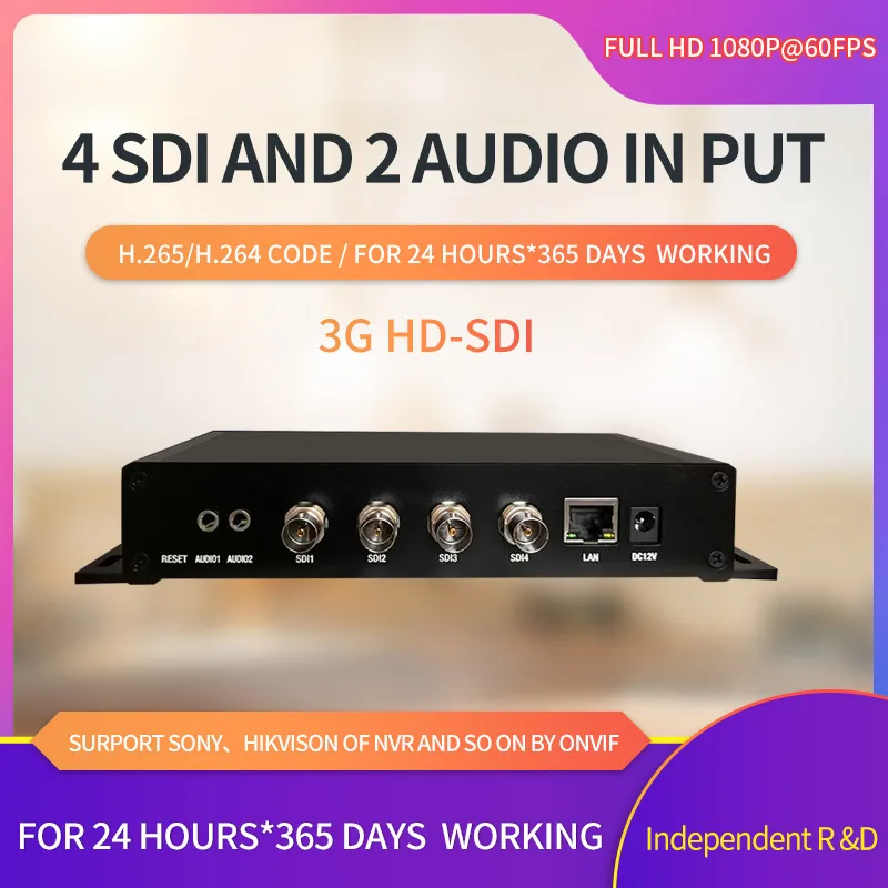 

4 SDI SRT RTMP Video Encoder SDI To Ip H.264 H.265 IPTV Rtmp YouTube HEVC RTSP HLS Live Stream WOWZA Facebook