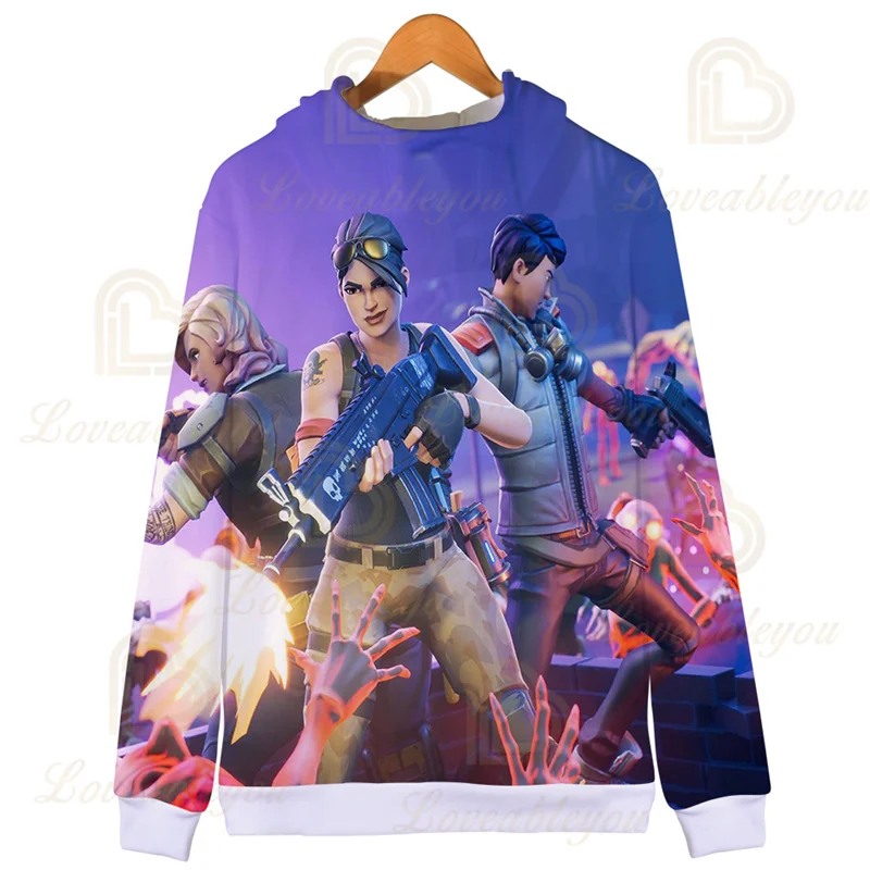 Fortnites Clothes Fortress Night Zip Sweatshirt Long Sleeves Children Teens Fall Boy Girls Battle Royale Graphic Shirts | Женская одежда