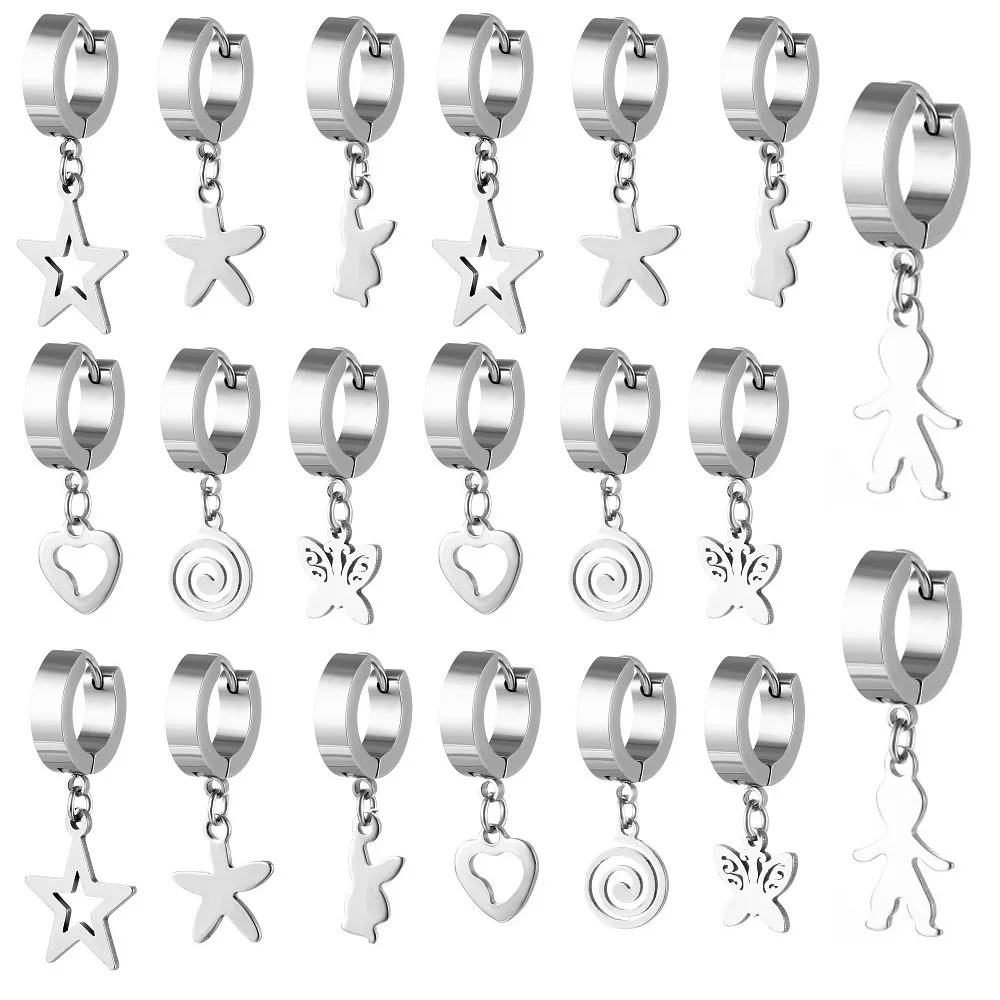 

Steel Color Punk Stainless Surgical Steel Stud Earrings for Men Women Ear Piercing Jewelry Accessories Bunny Earrings Srabbit