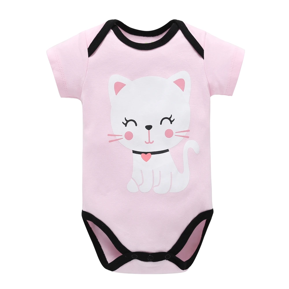 New Baby Rompers Short Sleeve Rabbit Printed Cotton Floral Overalls Newborn Clothes Roupas De Bebe Boys Girls Jumpsuit&clothing