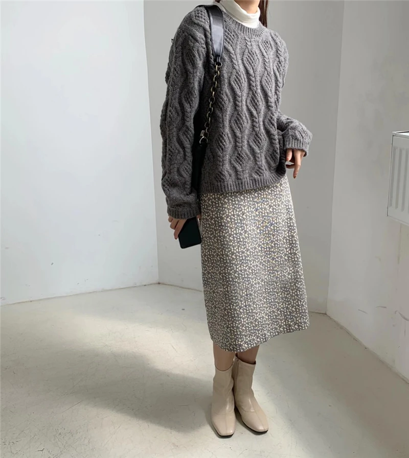 

HziriP Fashion Solid OL Hollow Out Twist Sweater Women Knit Pullovers 2020 New Elegant Formal Long Sleeve Knitted Sweaters Tops