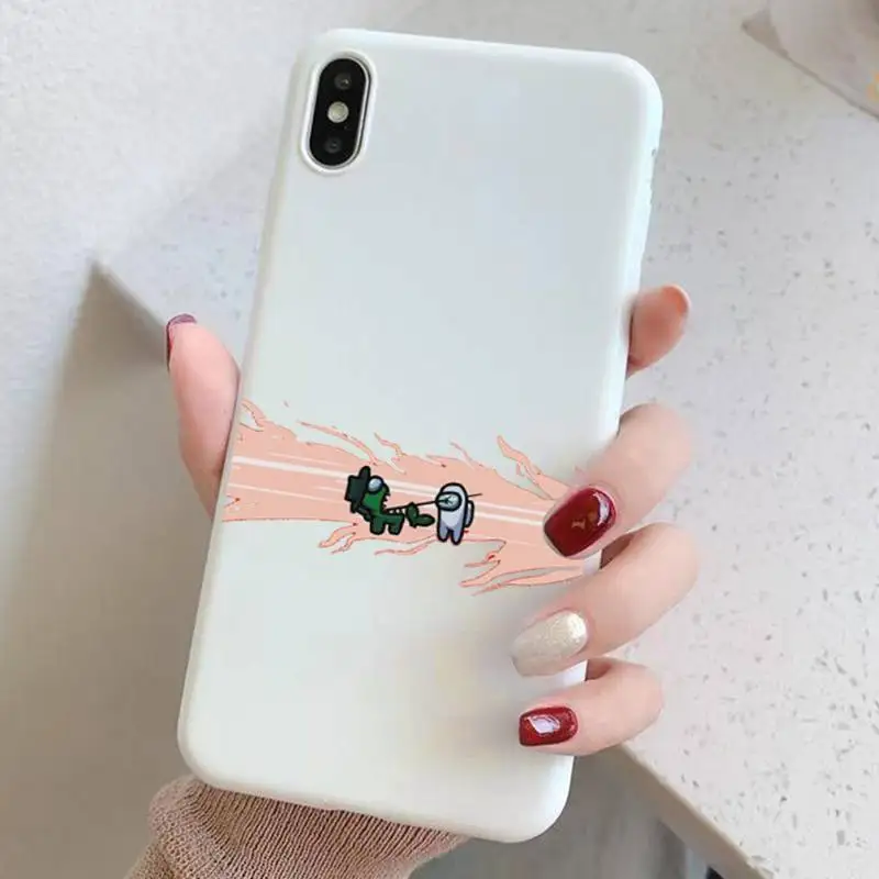 

Among Us Phone Case White Silicone For Iphone 6 7 8 11 12 Plus XR X XS SE2020 11/12PRO Max Cases