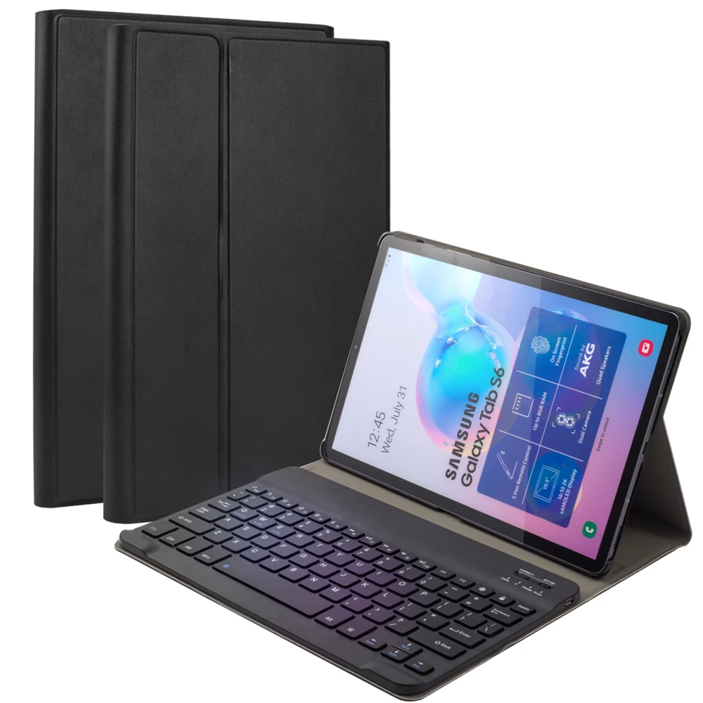 US клавиатура чехол для Samsung Galaxy Tab S6 10,5 дюймов SM-T860 T865 чехол из искусственной кожи с откидной крышкой подставкой bluetooth-клавиатура для планшета чехол