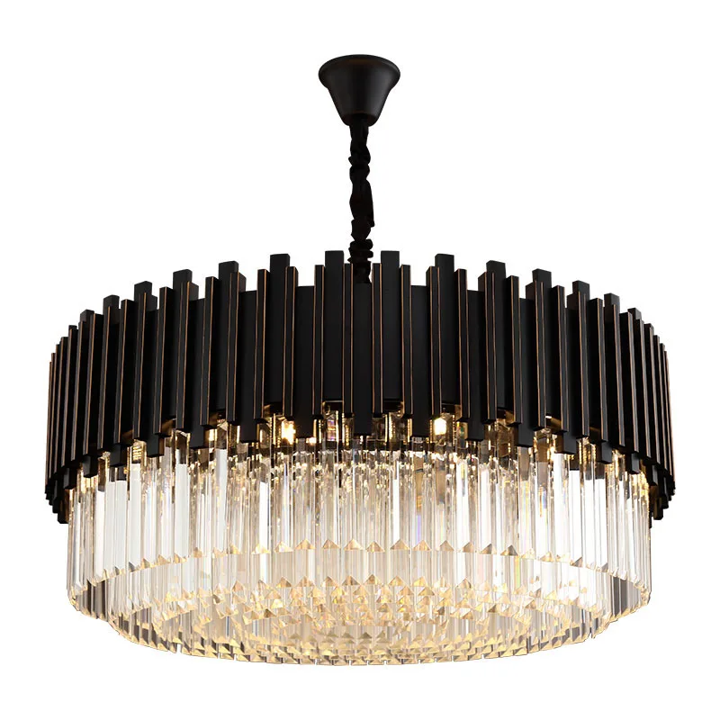 

Navimc Modern Luxury Fashion Living Room Minimalist Style Black Artist and Restaurant Crystal Lamp Villa Light Chandelier