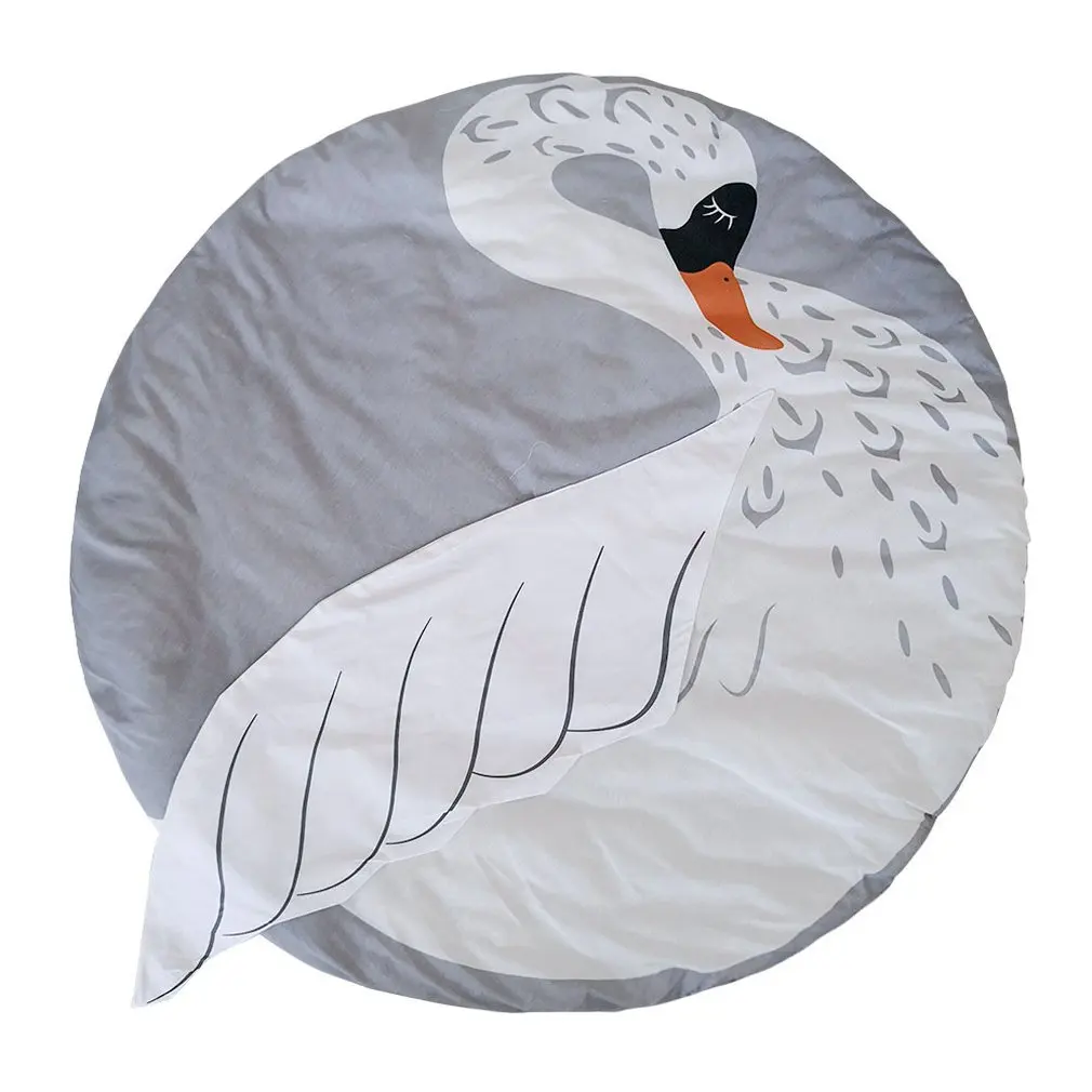 swan Печатный детский коврик для ползания, игровой коврик, детский Декор комнаты, мультяшный коврик для ползания, декор комнаты, утолщение - Цвет: swan