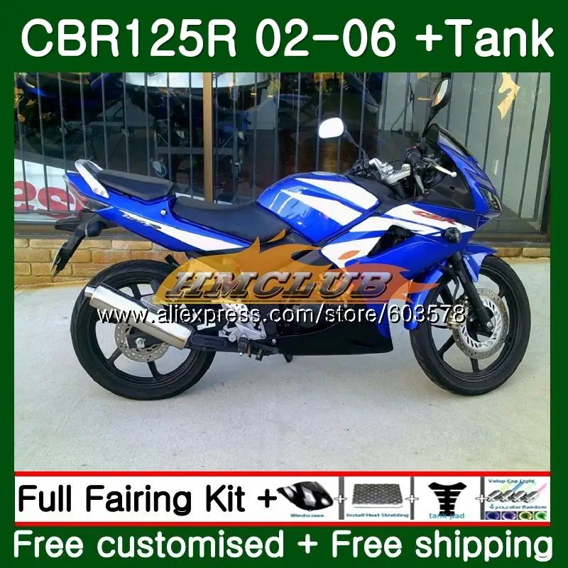 

Body kit For HONDA CBR125R 2002 2003 2004 2005 2006 84CL.51 Black Blue CBR125RR CBR-125R 125CC CBR 125R 02 03 04 05 06 Fairing