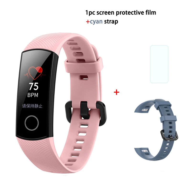 pink add cyan Фитнес-трекер HUAWEI Honor Band 4 6-осевым инерционным монитор сердечного ритма полный сенсорный экран AMOLED Цвет Экран смарт-браслет - Цвет: pink add cyan