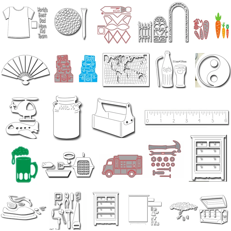 New Designs Transportation Tool Cup Cabinet Metal Cutting Dies Scrapbooking Album Paper DIY Cards Crafts Embossing 2020 | Дом и сад