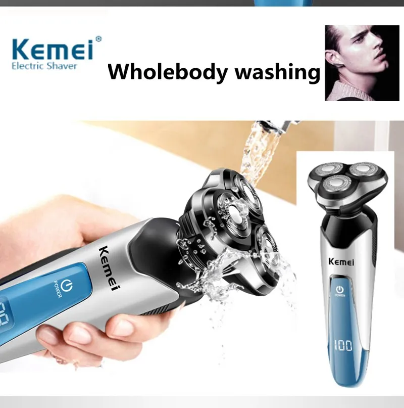 Whole Body Washable Shaver Waterproof Electric Razor Rechargeable Beard Trimmer Fast Charging Men Shaving Machine Face Care 40D | Бытовая