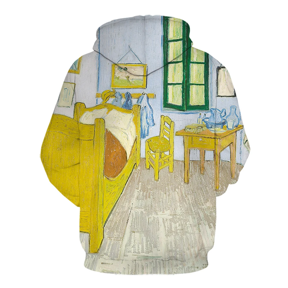 Ван Гог Картина маслом Звездная ночь 3D печать Толстовка оригинальная Ночная