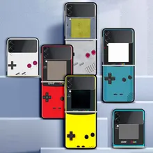 Fold Case for Samsung Z Flip 3 Shell for Galaxy Z Flip3  Hard Capa For ZFlip 3 Silicone Phone Cover Classic Game Console