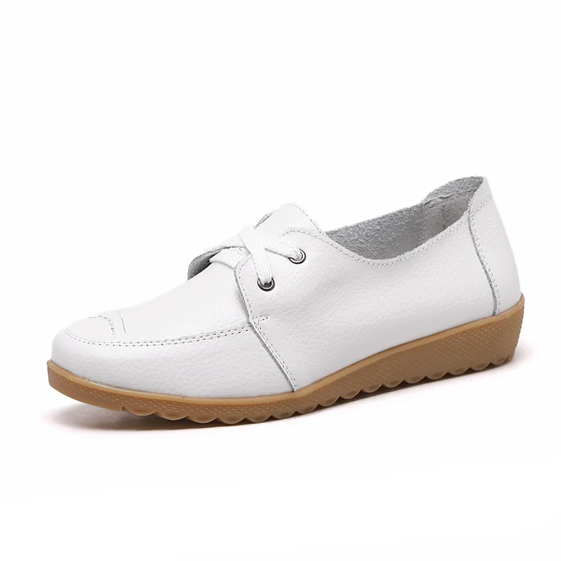 

Genuine Leather Cow Women Shoes Loafers Platform Wedges Shoes Woman Apring Autumn New Flats Soft Low-cut Fashion Ladies Casual