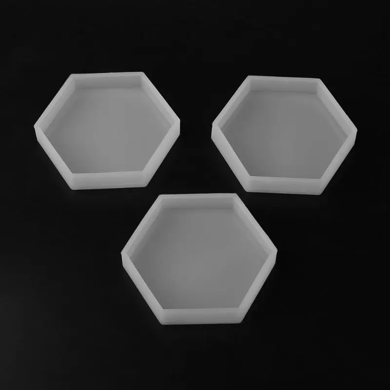 

(3 pieces) crystal drop gel, hexagonal square flower tray base, coasters, silica gel mold