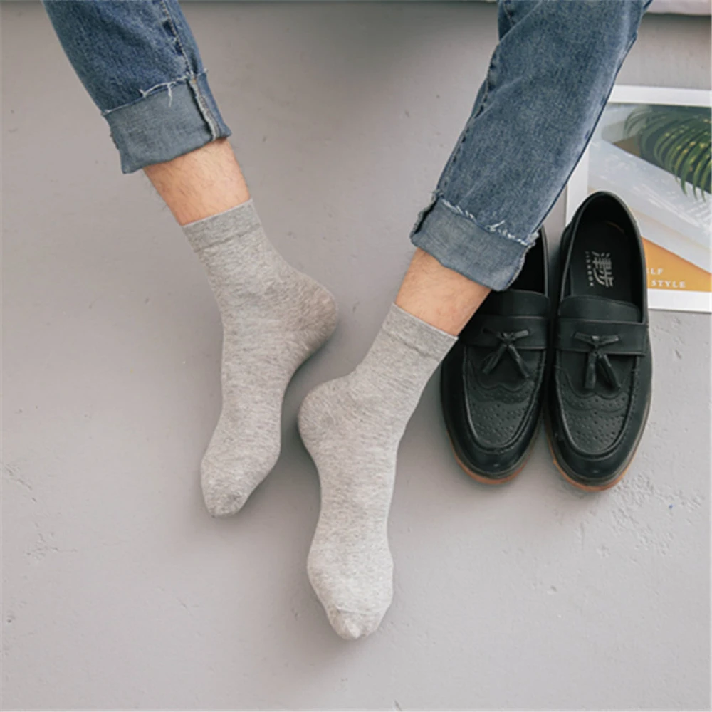 

High Quality Mens Socks Cotton Solid Color White Black Ankle Sock Sox Man Sport Breathable Calcetines Hombre Meias Male 10 Pairs