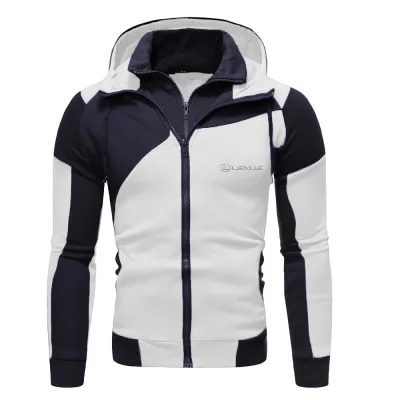 

New Spring Sutumn Lexus Car LOGO Casual Fashion Men's Stitching Jacket Hooded Men Long-Sleeve Sports jackets