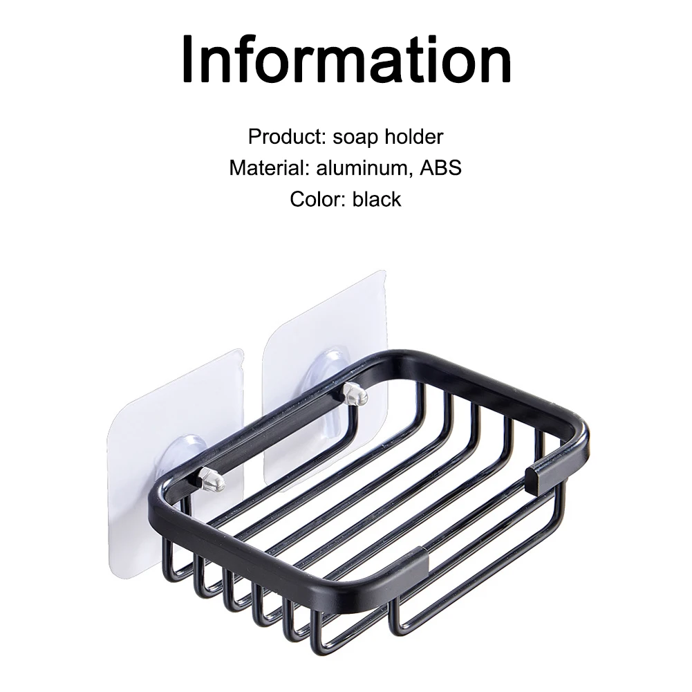 

Aluminum Soap Dish Wall Mount Soap Holder Bathroom Shower Soap Tray Storage Shelf Shower Accessories Soap Dishes Tray Holder