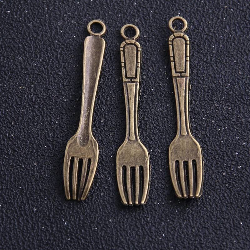 10pcs/lot 9*54mm Free shipping Antique Alloy Tableware fork Charms Jewelry Pendants | Украшения и аксессуары