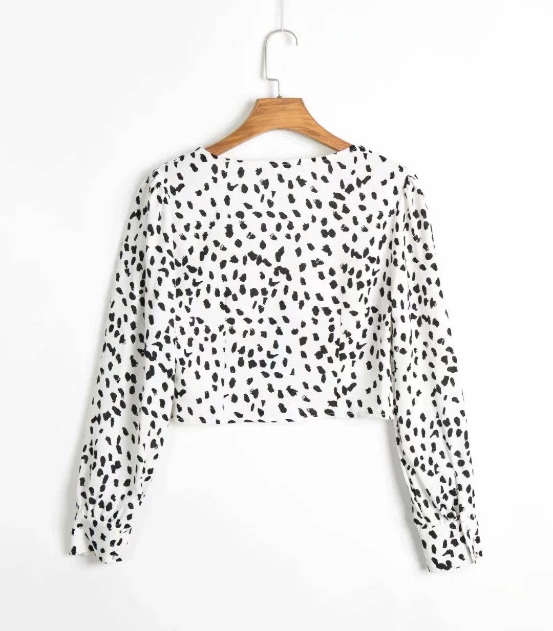 

Fashion Women Chiffon Blouse 2019 Long Sleeve Blouse Chiffon Lady Shirt Dot Pattern Lady Blouse Single-breasted
