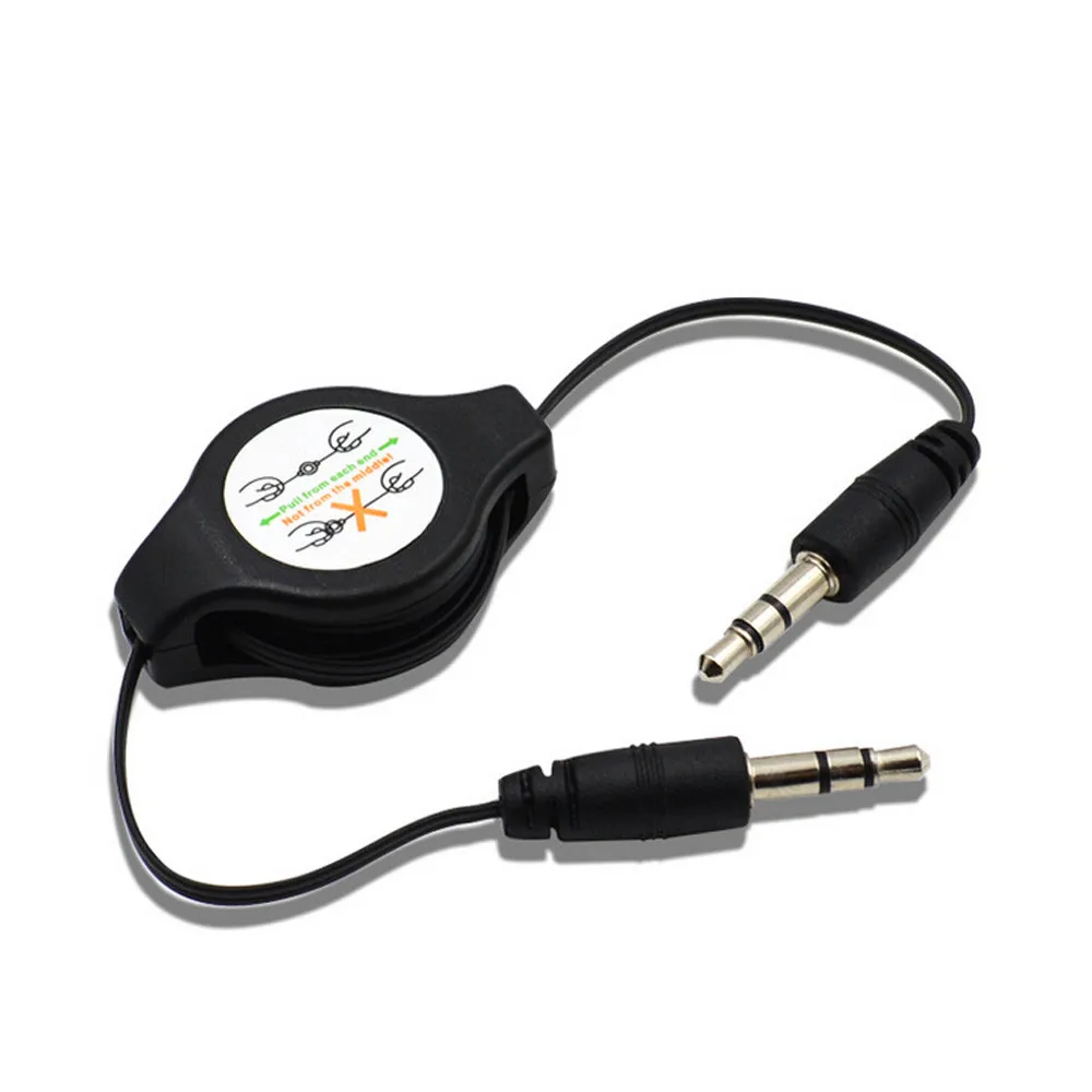 Выдвижной Золотой вспомогательный аудио удлинитель 3 5 мм штекер-штекер М/М для