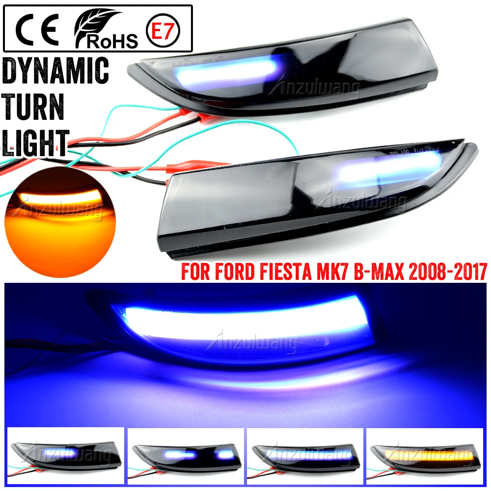 

Clignotant dynamique pour Ford Fiesta b-max 2008 – 2017, 2 pièces, LED, indicateur de rétroviseur, répéteur