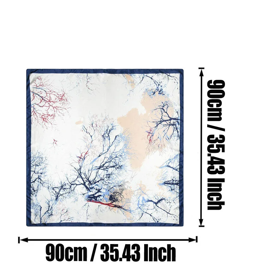 

Sagace New Elegant Women Satin Square Silk Scarve Scarf Wrap Headscarf Prussian Pattern Fashion Leisure Comfortable Soft Hijab