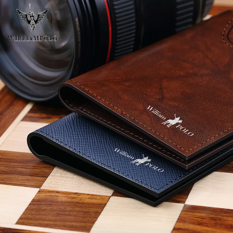 williampolo mens slim wallet credit card holder bifold mini purse ultra thin multi card case slots full grain leather wallet free global shipping