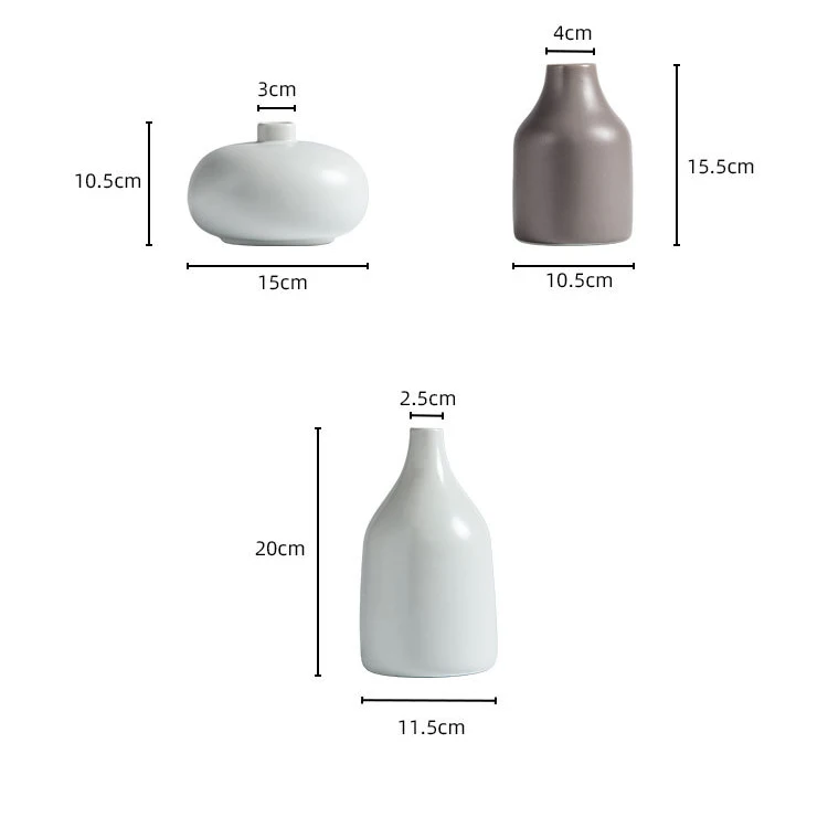 

Nordic Simple Ceramic Vase Ins Home Decoration Dired Flower Living Room Soft Decoration White High Quality