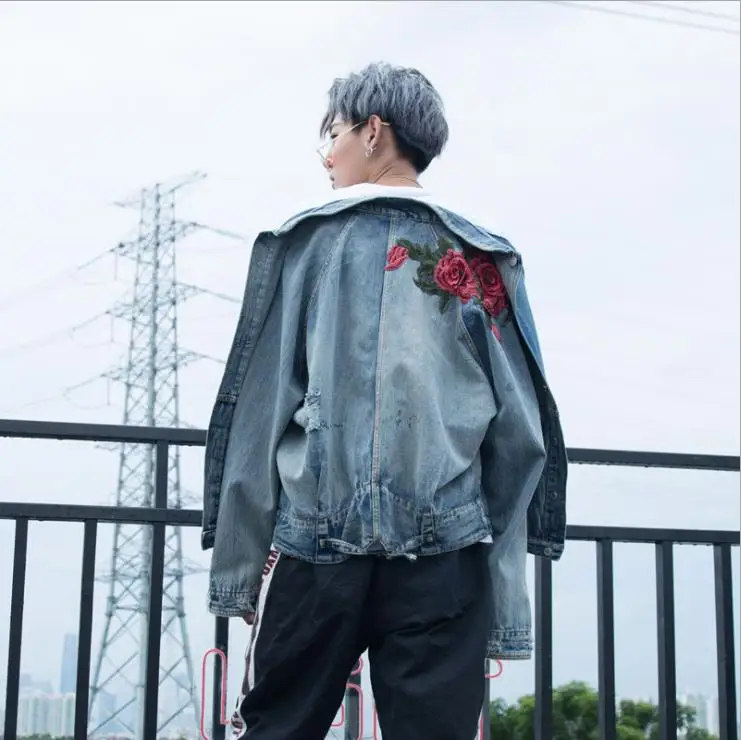 Женские куртки джинсовая куртка для мужчин с отворотом и женщин можно носить