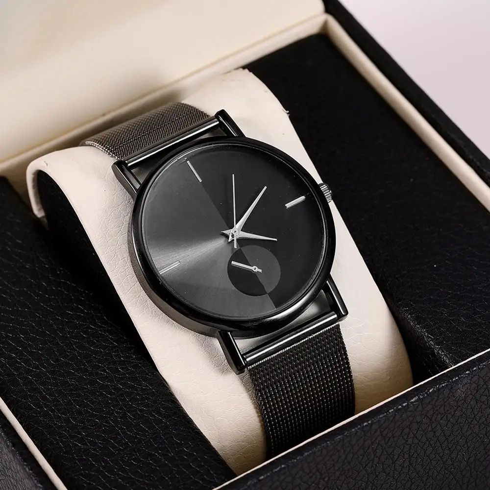 Простые кварцевые женские часы водонепроницаемые розовое золото аналог