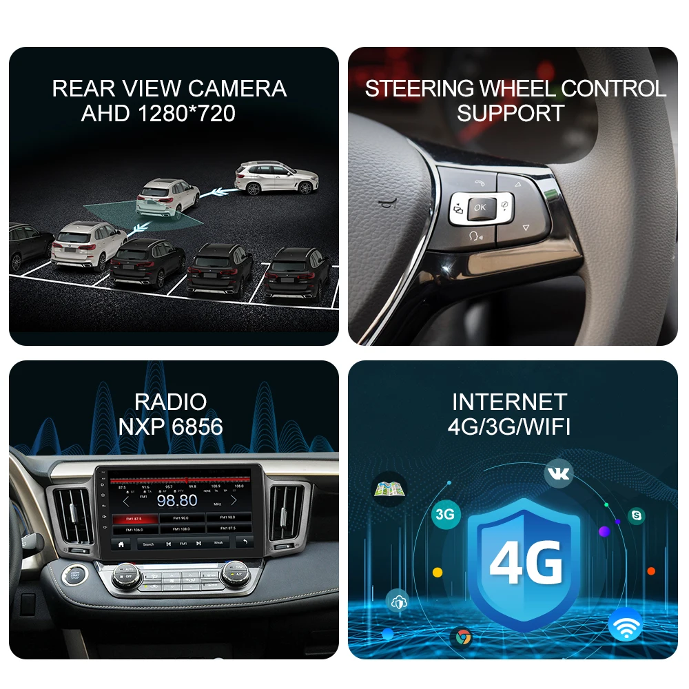 ISUDAR автомобильный радиоприемник голосовым управлением по WIFI для Toyota RAV4 4 XA40 5 XA50