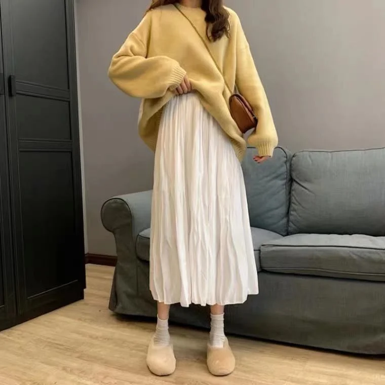 

Женская одежда большого размера в Корейском стиле новинка 2021 облегающая тонкая темпераментная юбка средней длины с высокой талией популяр...