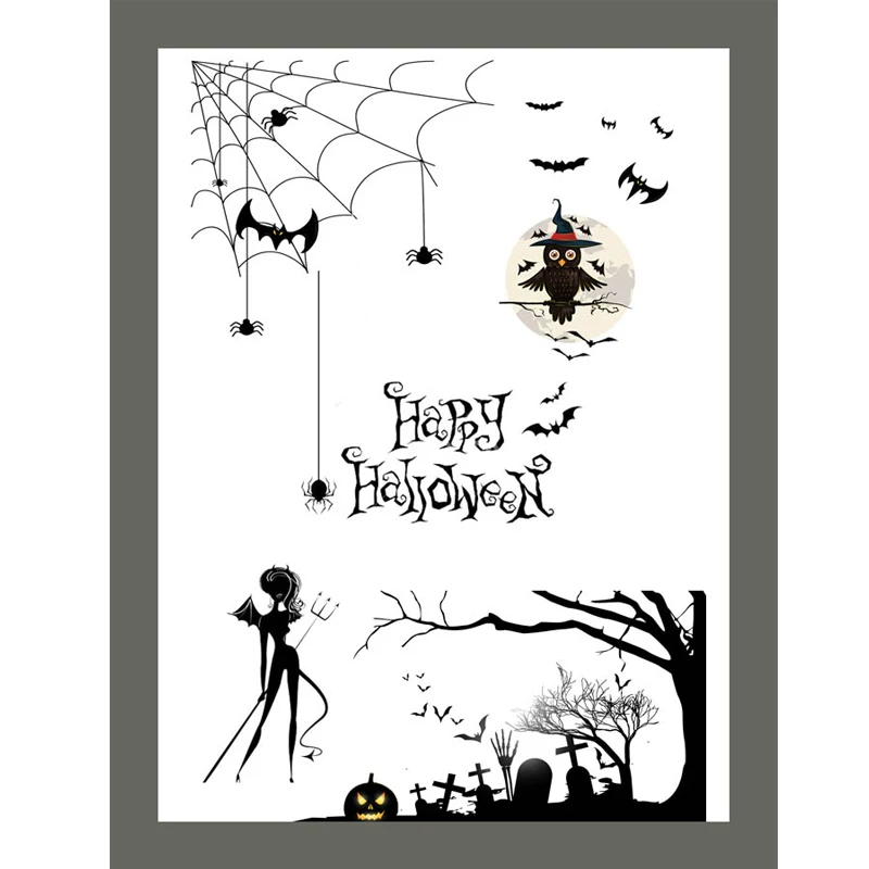 

ZATWBS Happy Halloween Clear Stamps For DIY Scrapbooking/Card Making/Album Decorative Rubber Stamp Crafts