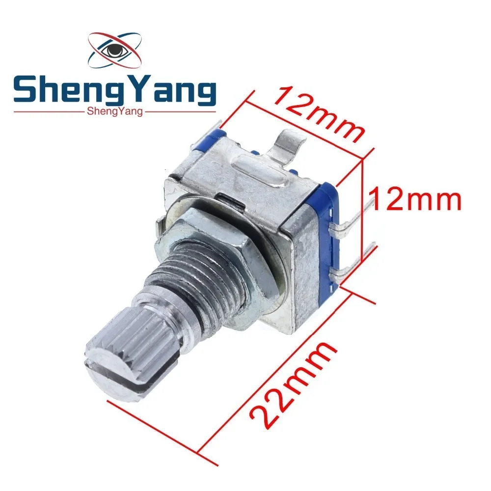 ShengYang 1 шт., Поворотный энкодер, кодовый переключатель/EC11/цифровой потенциометр с переключателем 5Pin длина ручки 15 мм