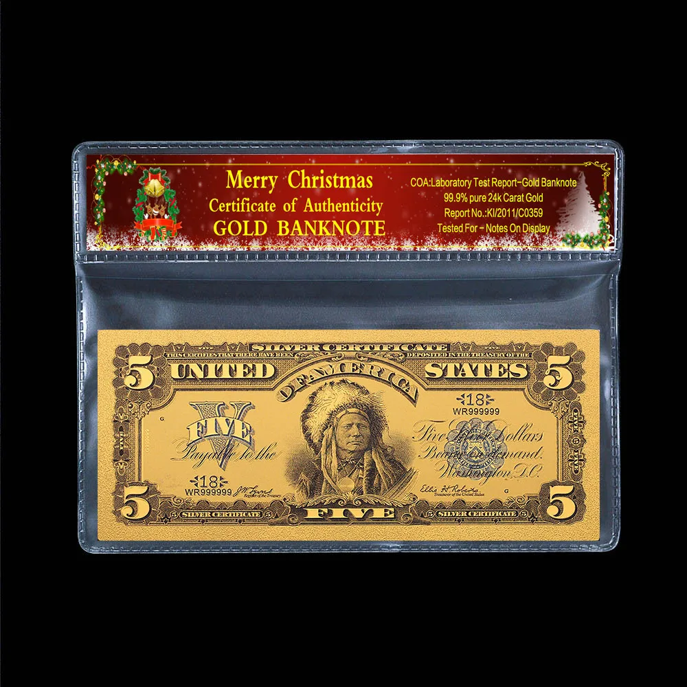 Коллекционная памятная монета 1899 доллар США банкнота 24k позолоченная