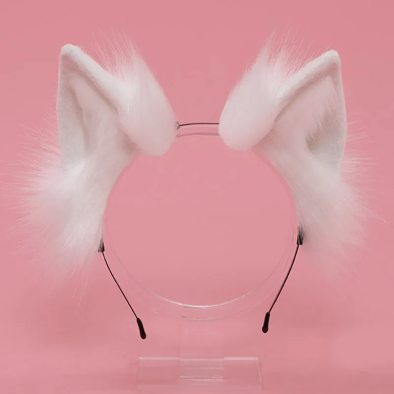 

Simulation animal ears plush headdress cat ears cat tail cosplay suit headband net red accessories