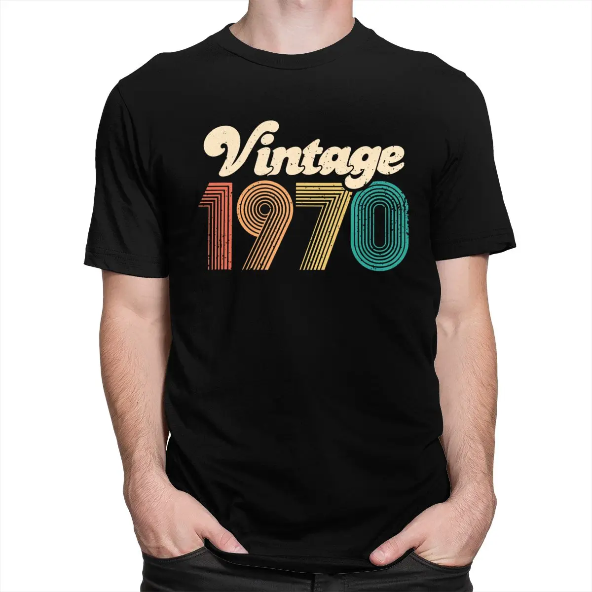 Футболка хлопковая с круглым вырезом коротким рукавом в винтажном стиле подарок