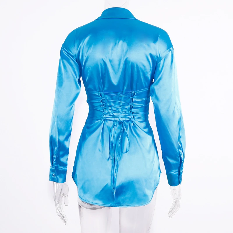 Женская однотонная черная сексуальная свободная рубашка на пуговицах с длинным