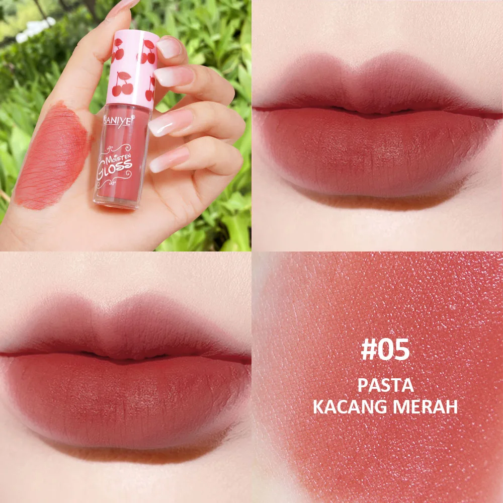 

SANIYE Fashion Nude Matte Liquid Lipstick Mate Waterproof Long Lasting Moisturizing Plumping Lip Gloss Lip Oil Makeup Cosmetics