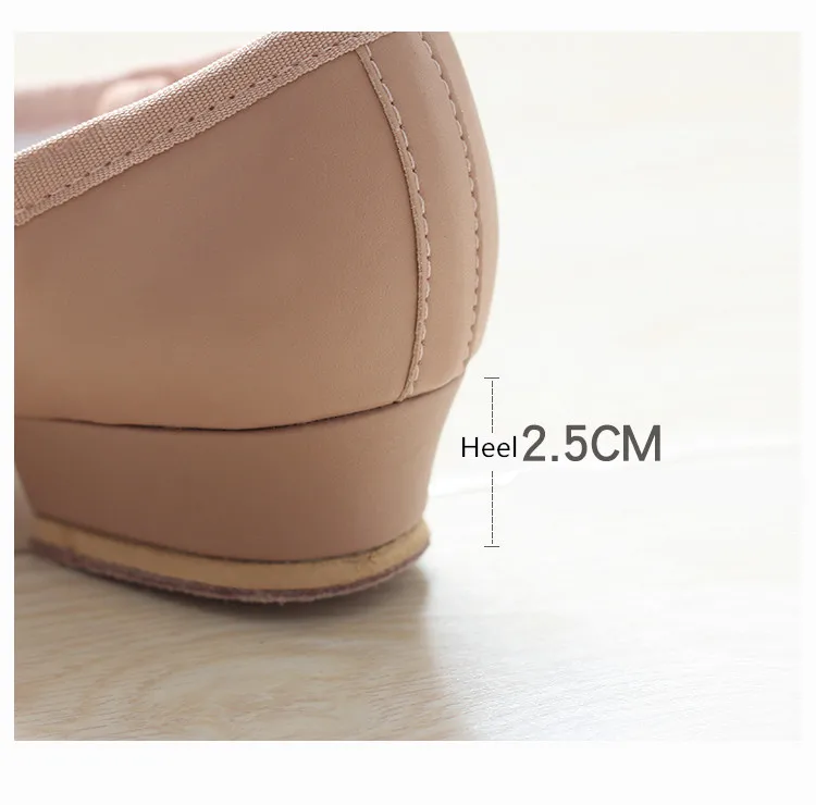 Балетки на каблуке для взрослых танцев женщин и девочек из мягкой кожи латинских