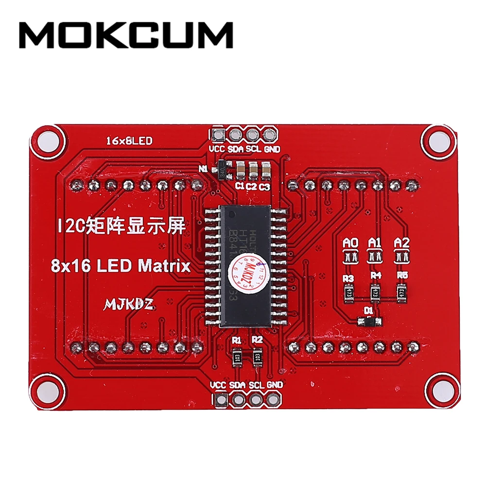 DC 3 V 5V светодиодный матричный дисплей модуль решетка экран HT16K33 драйвер 16*8 каскад