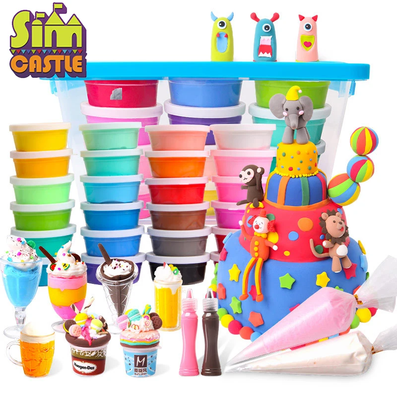 SIMCASTLE детская супер легкая глина 12 цветов 24 цвета безопасная Нетоксичная форма