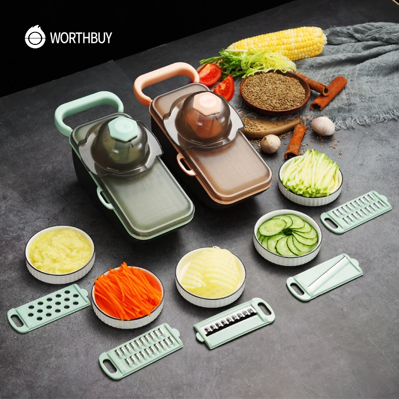 WORTHBUY Многофункциональная терка для овощей измельчитель фруктов и со стальным