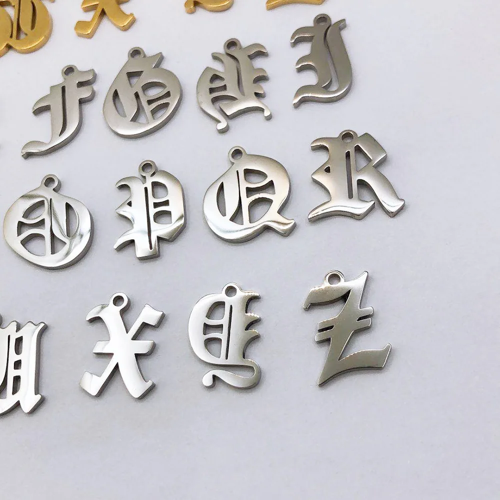 26 шт. 13*15 мм золото/сталь цвет нержавеющая сталь буквы A Z зеркальная полировка