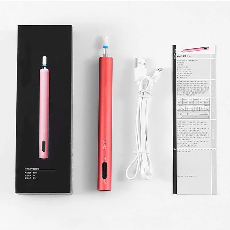 Портативная электрическая дрель для ногтей со светодиодом машинка маникюра